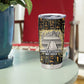 Hatshepsut Tumbler Cup with Queen King Portrait, Temple Illustration and Blue-Gold Hieroglyphic - African Pride