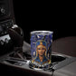 Hatshepsut Tumbler Cup with Queen King Portrait, Temple Illustration and Blue-Gold Hieroglyphic - African Pride