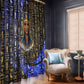 Hatshepsut Window Curtain with Queen King Portrait, Temple Illustration and Blue-Gold Hieroglyphic - African Pride