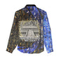 Hatshepsut Women Casual Shirt with Queen King Portrait, Temple Illustration and Blue-Gold Hieroglyphic - African Pride