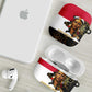 Hatshepsut AirPods Case with Royal Portrait, Pre-Colonial Empires Text and Red-Black Honeycomb - African Pride