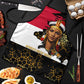 Hatshepsut Apron with Royal Portrait, Pre-Colonial Empires Text and Red-Black Honeycomb - African Pride