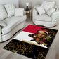 Hatshepsut Area Rug with Royal Portrait, Pre-Colonial Empires Text and Red-Black Honeycomb - African Pride
