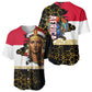 Hatshepsut Baseball Jersey with Royal Portrait, Pre-Colonial Empires Text and Red-Black Honeycomb - African Pride