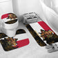 Hatshepsut Bathroom Set with Royal Portrait, Pre-Colonial Empires Text and Red-Black Honeycomb - African Pride