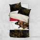 Hatshepsut Bedding Set with Royal Portrait, Pre-Colonial Empires Text and Red-Black Honeycomb - African Pride