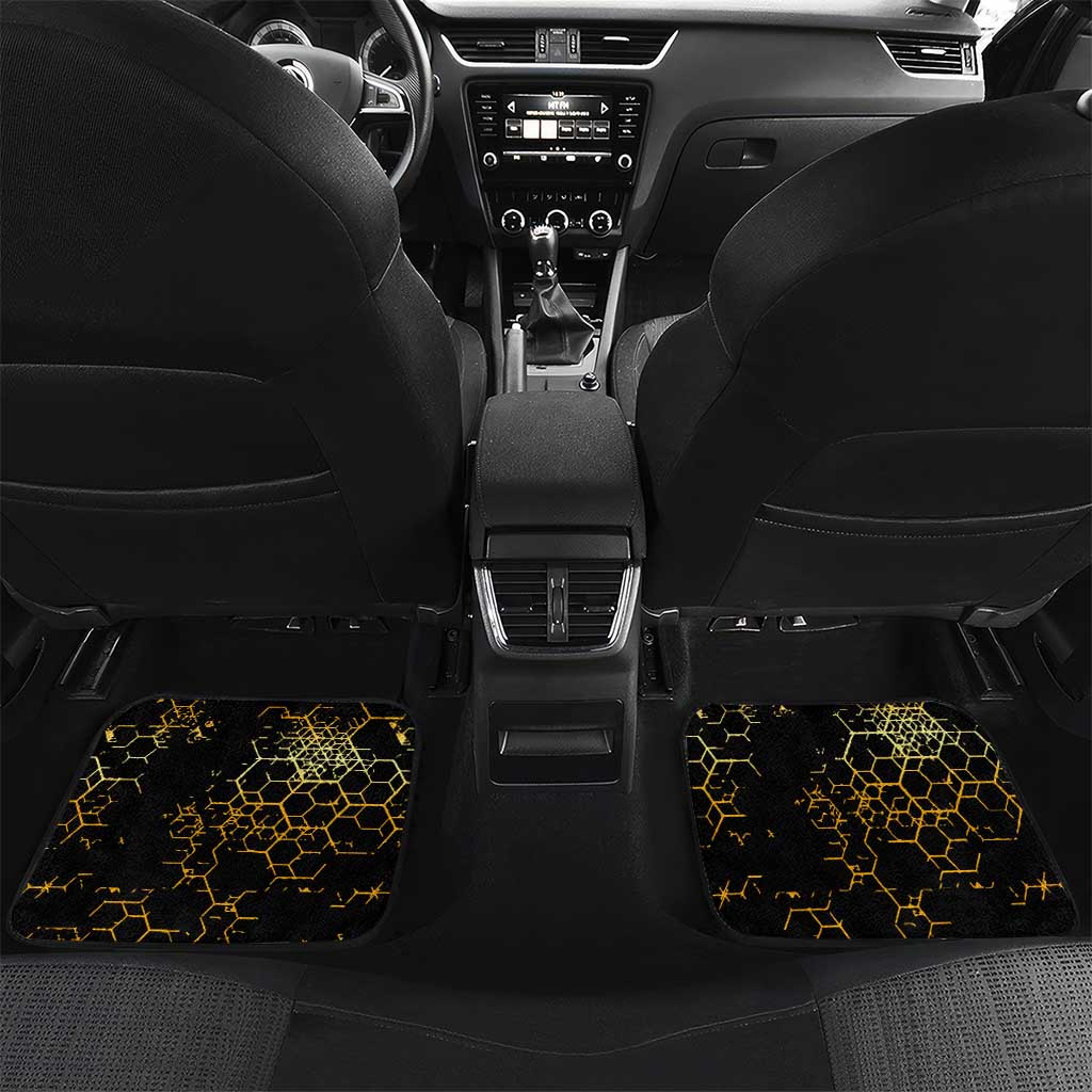 Hatshepsut Car Mats with Royal Portrait, Pre-Colonial Empires Text and Red-Black Honeycomb - African Pride