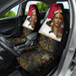 Hatshepsut Car Seat Cover with Royal Portrait, Pre-Colonial Empires Text and Red-Black Honeycomb - African Pride