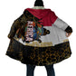 Hatshepsut Cloak with Royal Portrait, Pre-Colonial Empires Text and Red-Black Honeycomb - African Pride