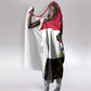 Hatshepsut Hooded Blanket with Royal Portrait, Pre-Colonial Empires Text and Red-Black Honeycomb - African Pride