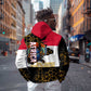 Hatshepsut Hoodie with Royal Portrait, Pre-Colonial Empires Text and Red-Black Honeycomb - African Pride