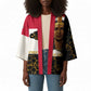 Hatshepsut Kimono with Royal Portrait, Pre-Colonial Empires Text and Red-Black Honeycomb - African Pride