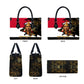 Hatshepsut Leather Bag with Royal Portrait, Pre-Colonial Empires Text and Red-Black Honeycomb - African Pride