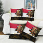 Hatshepsut Pillow Cover with Royal Portrait, Pre-Colonial Empires Text and Red-Black Honeycomb - African Pride