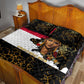 Hatshepsut Quilt Bed Set with Royal Portrait, Pre-Colonial Empires Text and Red-Black Honeycomb - African Pride