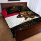 Hatshepsut Quilt Bed Set with Royal Portrait, Pre-Colonial Empires Text and Red-Black Honeycomb - African Pride