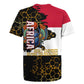 Hatshepsut Rugby Jersey with Royal Portrait, Pre-Colonial Empires Text and Red-Black Honeycomb - African Pride