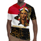 Hatshepsut Rugby Jersey with Royal Portrait, Pre-Colonial Empires Text and Red-Black Honeycomb - African Pride