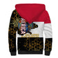 Hatshepsut Sherpa Hoodie with Royal Portrait, Pre-Colonial Empires Text and Red-Black Honeycomb - African Pride