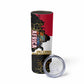 Hatshepsut Skinny Tumbler with Royal Portrait, Pre-Colonial Empires Text and Red-Black Honeycomb - African Pride