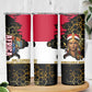 Hatshepsut Skinny Tumbler with Royal Portrait, Pre-Colonial Empires Text and Red-Black Honeycomb - African Pride