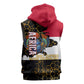 Hatshepsut Sleeveless Hoodie with Royal Portrait, Pre-Colonial Empires Text and Red-Black Honeycomb - African Pride