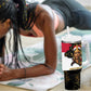 Hatshepsut Tumbler With Handle with Royal Portrait, Pre-Colonial Empires Text and Red-Black Honeycomb - African Pride