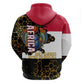 Hatshepsut Zip Hoodie with Royal Portrait, Pre-Colonial Empires Text and Red-Black Honeycomb - African Pride