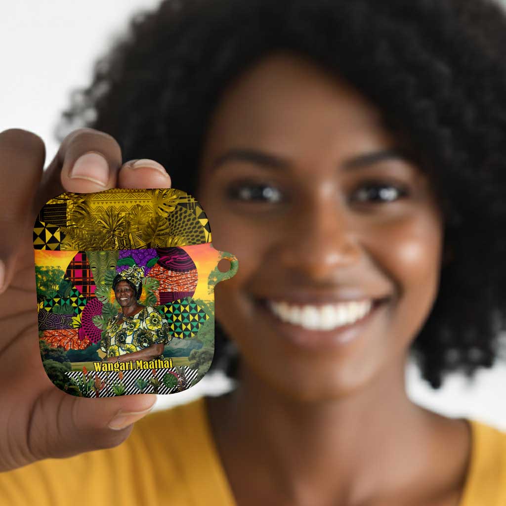Wangari Maathai AirPods Case Colorful Nature-Inspired Design Empowerment Quote African Print Environmental - African Pride