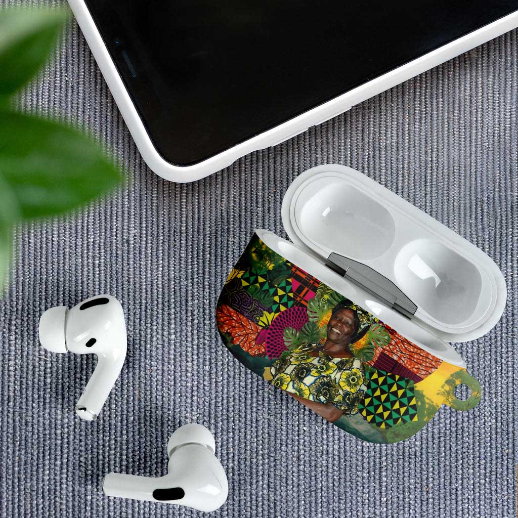 Wangari Maathai AirPods Case Colorful Nature-Inspired Design Empowerment Quote African Print Environmental - African Pride