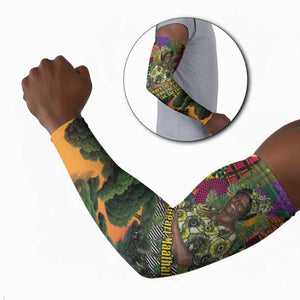 Wangari Maathai Arm Sleeves Colorful Nature-Inspired Design Empowerment Quote African Print Environmental - African Pride