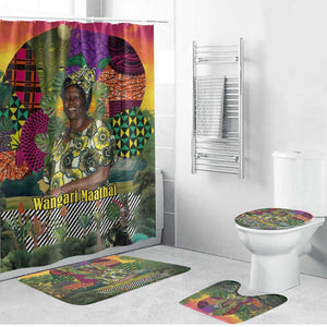 Wangari Maathai Bathroom Set Colorful Nature-Inspired Design Empowerment Quote African Print Environmental - African Pride
