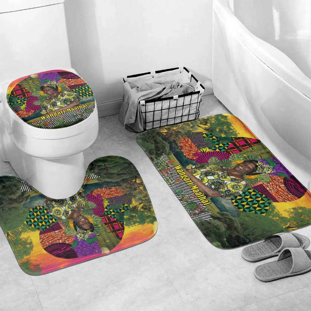 Wangari Maathai Bathroom Set Colorful Nature-Inspired Design Empowerment Quote African Print Environmental - African Pride