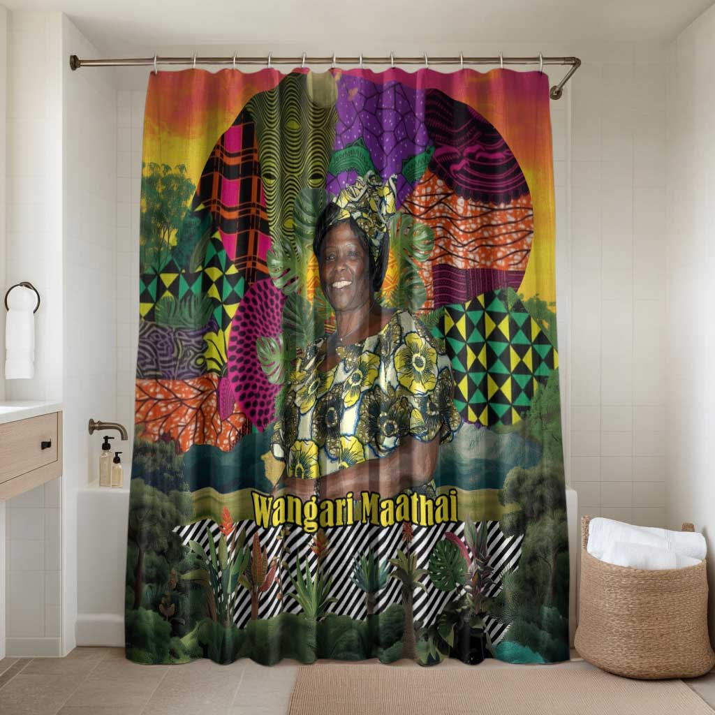 Wangari Maathai Bathroom Set Colorful Nature-Inspired Design Empowerment Quote African Print Environmental - African Pride