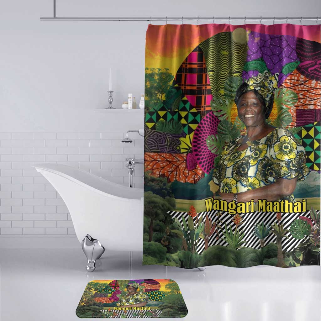 Wangari Maathai Bathroom Set Colorful Nature-Inspired Design Empowerment Quote African Print Environmental - African Pride