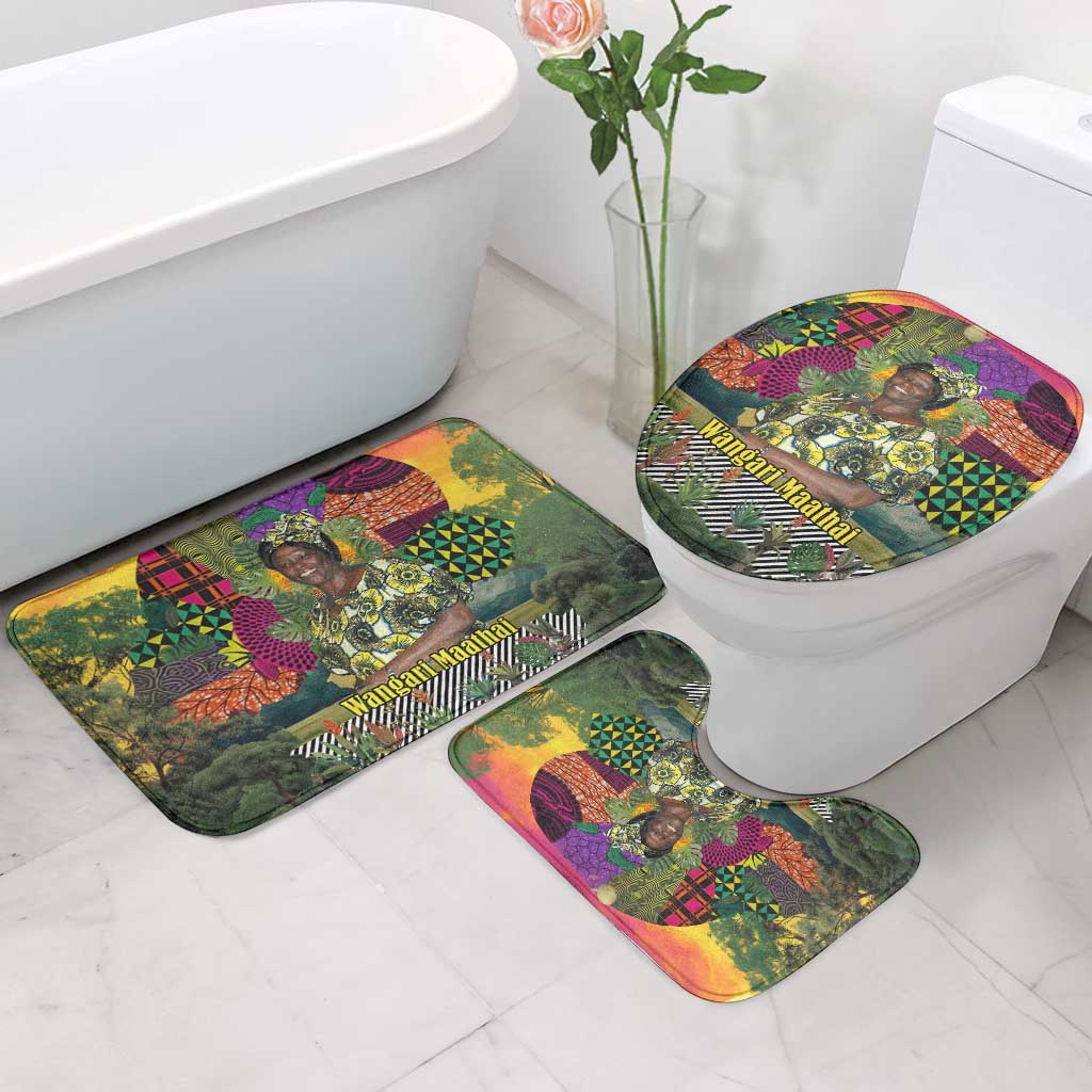Wangari Maathai Bathroom Set Colorful Nature-Inspired Design Empowerment Quote African Print Environmental - African Pride
