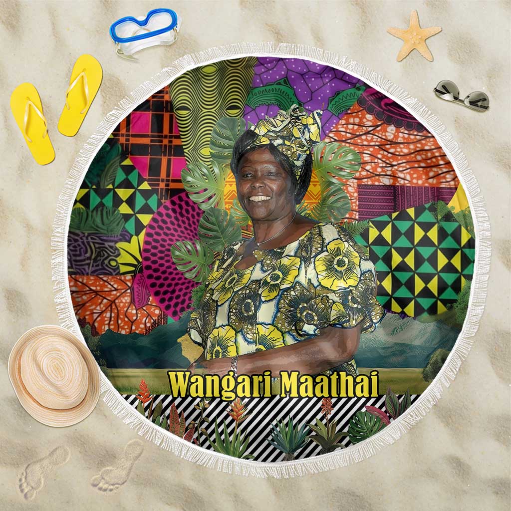 Wangari Maathai Beach Blanket Colorful Nature-Inspired Design Empowerment Quote African Print Environmental - African Pride