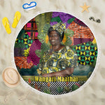 Wangari Maathai Beach Blanket Colorful Nature-Inspired Design Empowerment Quote African Print Environmental - African Pride