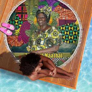 Wangari Maathai Beach Blanket Colorful Nature-Inspired Design Empowerment Quote African Print Environmental - African Pride