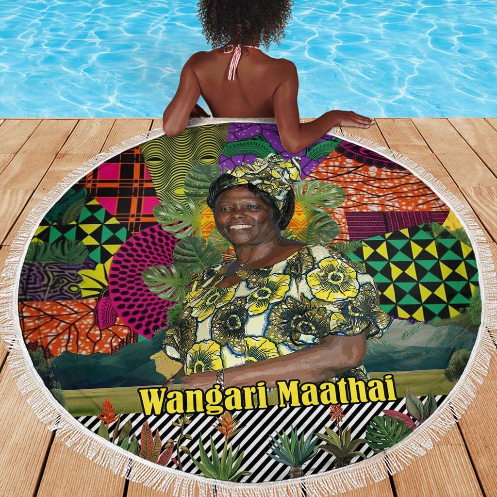 Wangari Maathai Beach Blanket Colorful Nature-Inspired Design Empowerment Quote African Print Environmental - African Pride