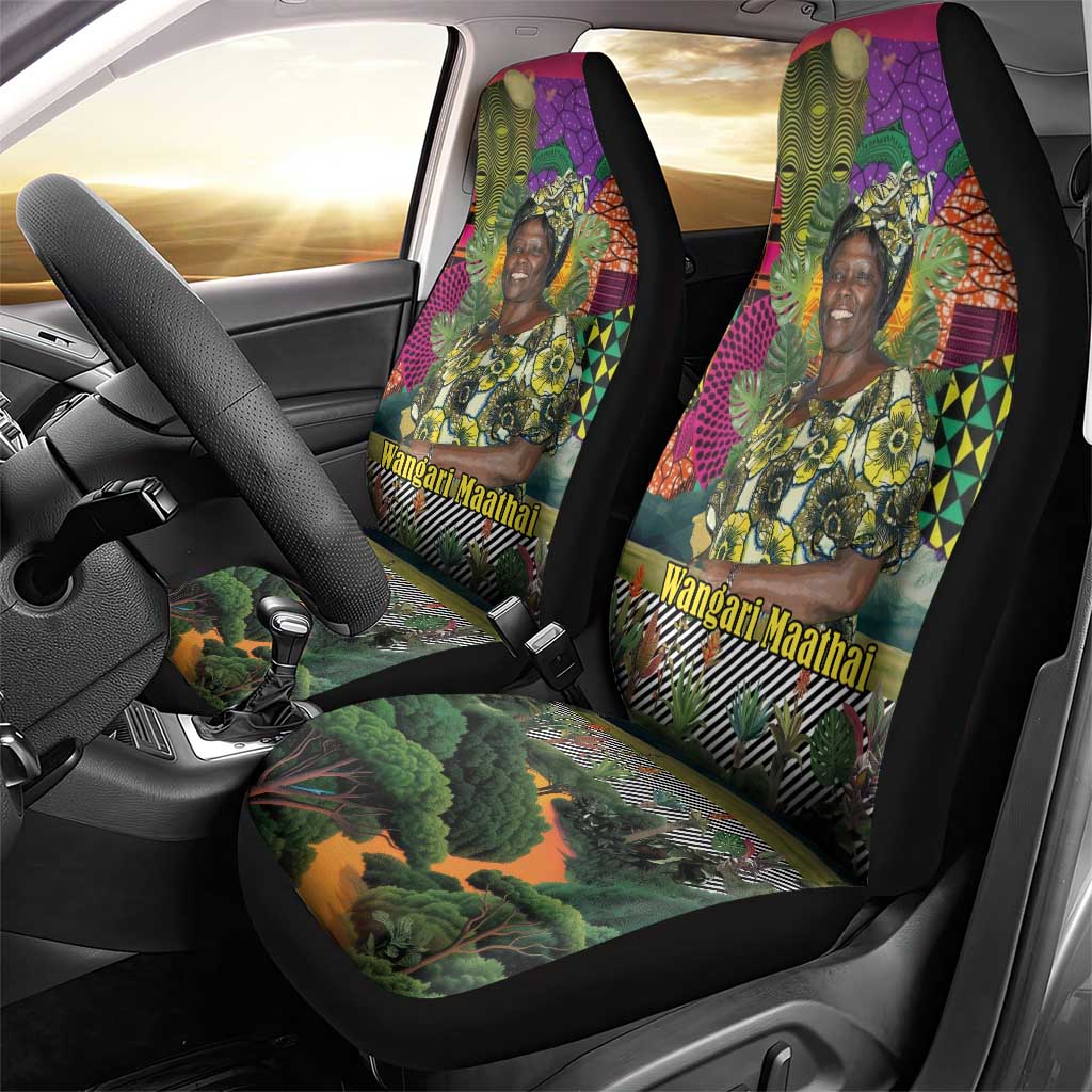 Wangari Maathai Car Seat Cover Colorful Nature-Inspired Design Empowerment Quote African Print Environmental - African Pride