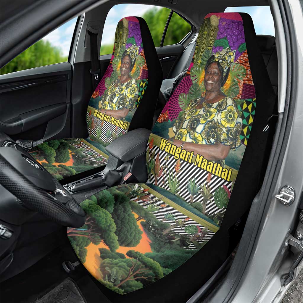 Wangari Maathai Car Seat Cover Colorful Nature-Inspired Design Empowerment Quote African Print Environmental - African Pride