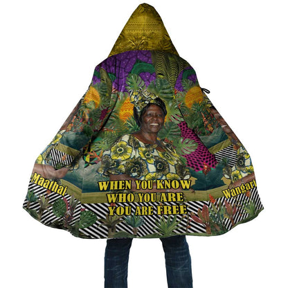 Wangari Maathai Cloak Colorful Nature-Inspired Design Empowerment Quote African Print Environmental - African Pride