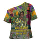 Wangari Maathai Cross Shoulder Shirt Colorful Nature-Inspired Design Empowerment Quote African Print Environmental - African Pride