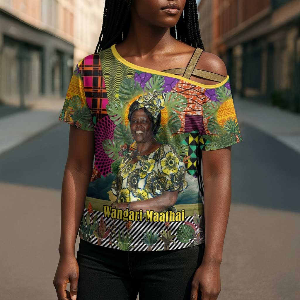Wangari Maathai Cross Shoulder Shirt Colorful Nature-Inspired Design Empowerment Quote African Print Environmental - African Pride
