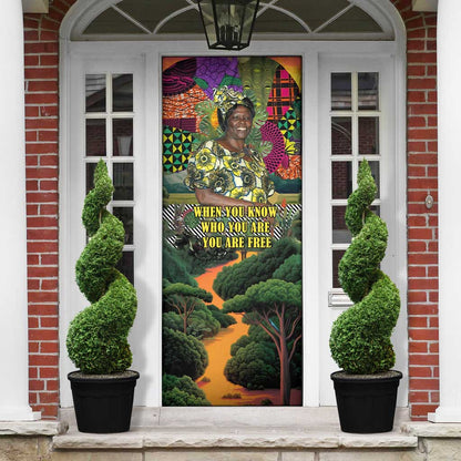 Wangari Maathai Door Cover Colorful Nature-Inspired Design Empowerment Quote African Print Environmental - African Pride