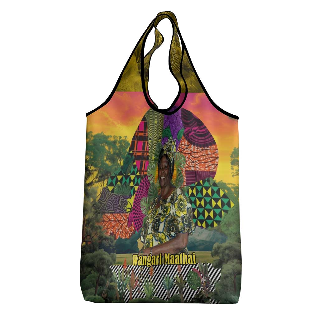 Wangari Maathai Grocery Bag Colorful Nature-Inspired Design Empowerment Quote African Print Environmental - African Pride