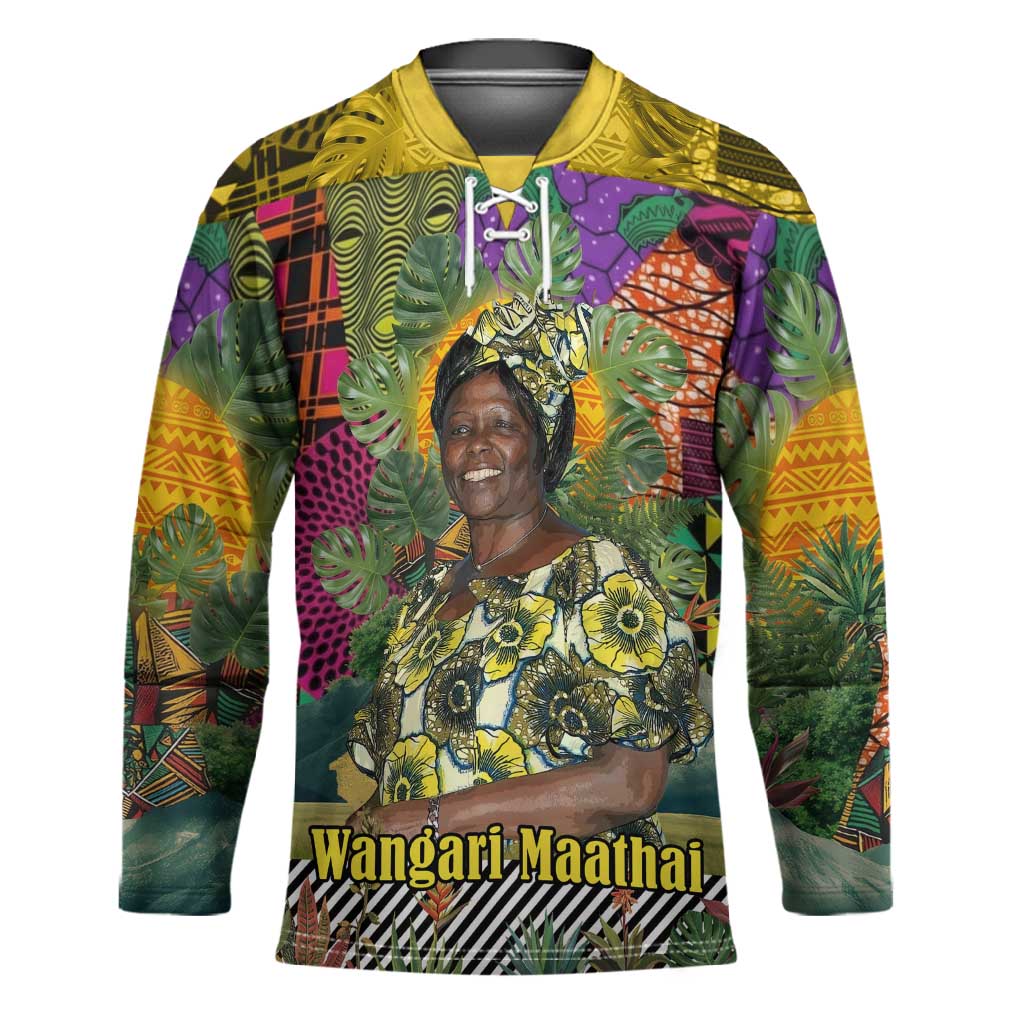Wangari Maathai Hockey Jersey Colorful Nature-Inspired Design Empowerment Quote African Print Environmental - African Pride