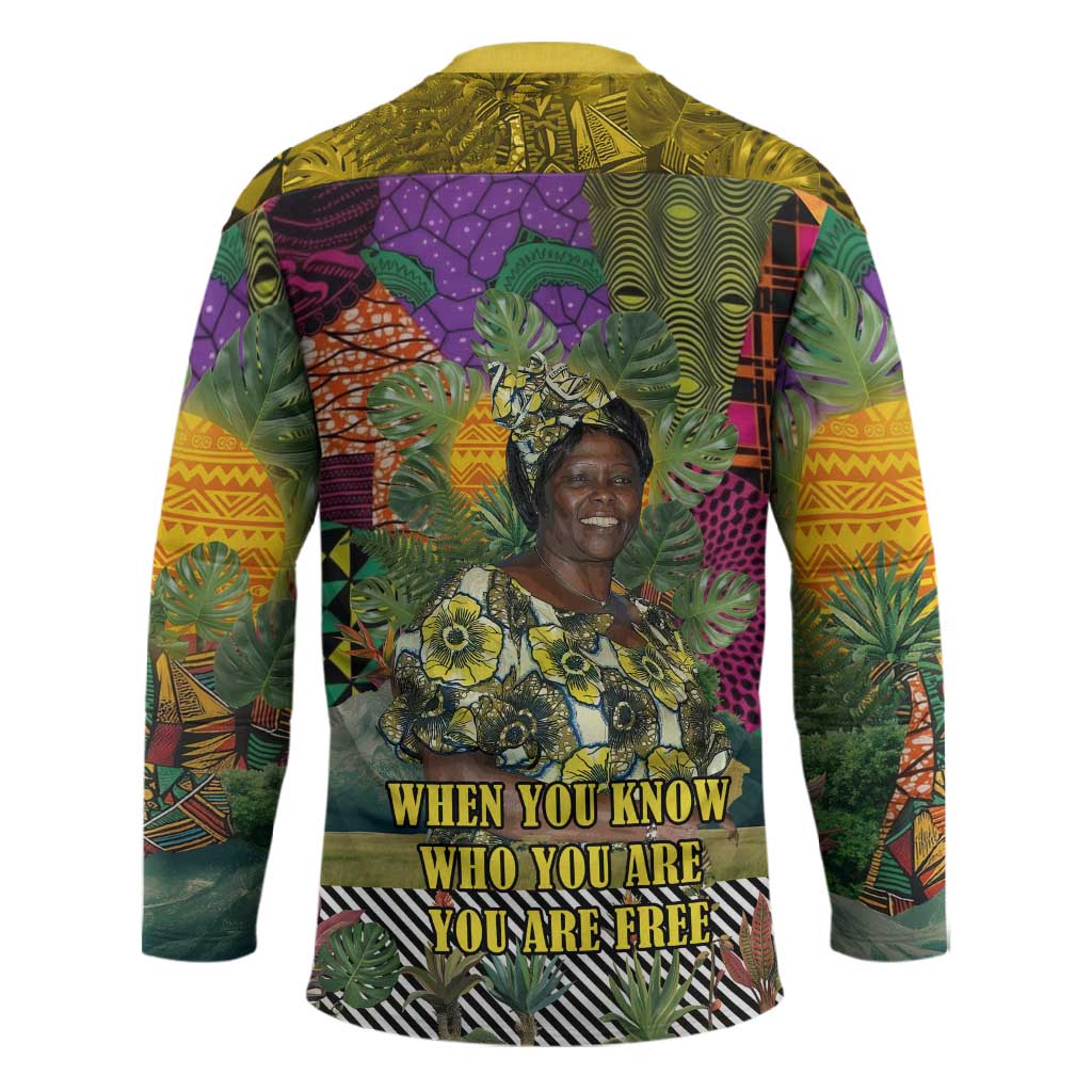 Wangari Maathai Hockey Jersey Colorful Nature-Inspired Design Empowerment Quote African Print Environmental - African Pride