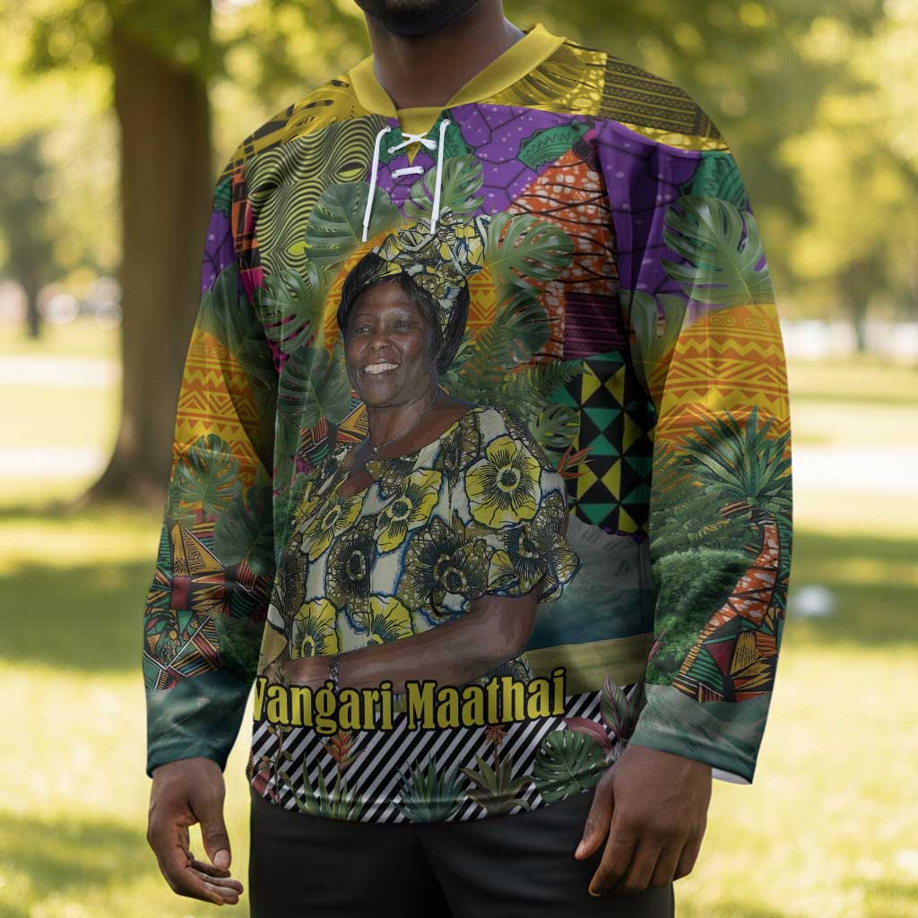 Wangari Maathai Hockey Jersey Colorful Nature-Inspired Design Empowerment Quote African Print Environmental - African Pride